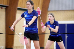 Badminton competitiewedstrijd BC Echt 1 - BCO 1 met Patty, Sabine, Maud, Lars, Luc en Gino
