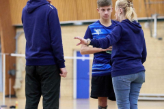 Badminton competitiewedstrijd BC Echt 1 - BCO 1 met Patty, Sabine, Maud, Lars, Luc en Gino