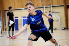 Badminton competitiewedstrijd BC Echt 1 - BCO 1 met Patty, Sabine, Maud, Lars, Luc en Gino