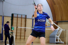Badminton competitiewedstrijd BC Echt 1 - BCO 1 met Patty, Sabine, Maud, Lars, Luc en Gino