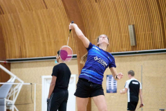 Badminton competitiewedstrijd BC Echt 1 - BCO 1 met Patty, Sabine, Maud, Lars, Luc en Gino