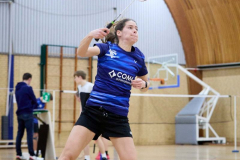 Badminton competitiewedstrijd BC Echt 1 - BCO 1 met Patty, Sabine, Maud, Lars, Luc en Gino