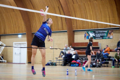 Badminton competitiewedstrijd BC Echt 1 - BCO 1 met Patty, Sabine, Maud, Lars, Luc en Gino