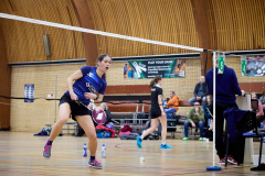 Badminton competitiewedstrijd BC Echt 1 - BCO 1 met Patty, Sabine, Maud, Lars, Luc en Gino