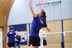 Badminton competitiewedstrijd BC Echt 1 - BCO 1 met Patty, Sabine, Maud, Lars, Luc en Gino