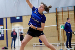 Badminton competitiewedstrijd BC Echt 1 - BCO 1 met Patty, Sabine, Maud, Lars, Luc en Gino