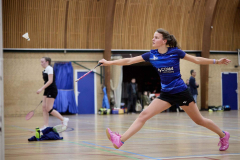 Badminton competitiewedstrijd BC Echt 1 - BCO 1 met Patty, Sabine, Maud, Lars, Luc en Gino