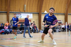 Badminton competitiewedstrijd BC Echt 1 - BCO 1 met Patty, Sabine, Maud, Lars, Luc en Gino