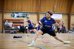 Badminton competitiewedstrijd BC Echt 1 - BCO 1 met Patty, Sabine, Maud, Lars, Luc en Gino