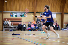 Badminton competitiewedstrijd BC Echt 1 - BCO 1 met Patty, Sabine, Maud, Lars, Luc en Gino