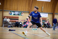 Badminton competitiewedstrijd BC Echt 1 - BCO 1 met Patty, Sabine, Maud, Lars, Luc en Gino