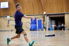 Badminton competitiewedstrijd BC Echt 1 - BCO 1 met Patty, Sabine, Maud, Lars, Luc en Gino