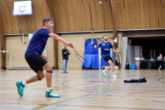 Badminton competitiewedstrijd BC Echt 1 - BCO 1 met Patty, Sabine, Maud, Lars, Luc en Gino