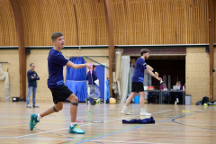 Badminton competitiewedstrijd BC Echt 1 - BCO 1 met Patty, Sabine, Maud, Lars, Luc en Gino