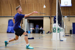 Badminton competitiewedstrijd BC Echt 1 - BCO 1 met Patty, Sabine, Maud, Lars, Luc en Gino