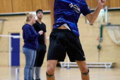 Badminton competitiewedstrijd BC Echt 1 - BCO 1 met Patty, Sabine, Maud, Lars, Luc en Gino