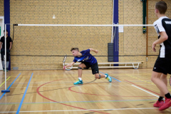 Badminton competitiewedstrijd BC Echt 1 - BCO 1 met Patty, Sabine, Maud, Lars, Luc en Gino
