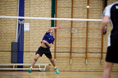 Badminton competitiewedstrijd BC Echt 1 - BCO 1 met Patty, Sabine, Maud, Lars, Luc en Gino