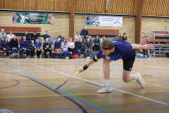 Badminton competitiewedstrijd BC Echt 1 - BCO 1 met Patty, Sabine, Maud, Lars, Luc en Gino