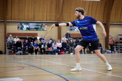 Badminton competitiewedstrijd BC Echt 1 - BCO 1 met Patty, Sabine, Maud, Lars, Luc en Gino