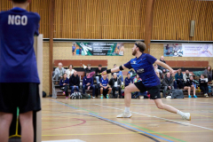 Badminton competitiewedstrijd BC Echt 1 - BCO 1 met Patty, Sabine, Maud, Lars, Luc en Gino