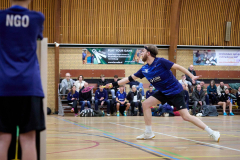 Badminton competitiewedstrijd BC Echt 1 - BCO 1 met Patty, Sabine, Maud, Lars, Luc en Gino