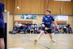 Badminton competitiewedstrijd BC Echt 1 - BCO 1 met Patty, Sabine, Maud, Lars, Luc en Gino