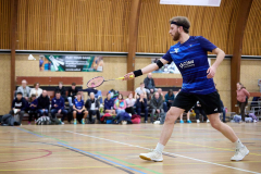 Badminton competitiewedstrijd BC Echt 1 - BCO 1 met Patty, Sabine, Maud, Lars, Luc en Gino