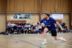 Badminton competitiewedstrijd BC Echt 1 - BCO 1 met Patty, Sabine, Maud, Lars, Luc en Gino
