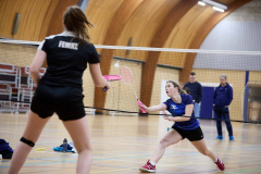 Badminton competitiewedstrijd BC Echt 1 - BCO 1 met Patty, Sabine, Maud, Lars, Luc en Gino