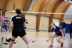 Badminton competitiewedstrijd BC Echt 1 - BCO 1 met Patty, Sabine, Maud, Lars, Luc en Gino