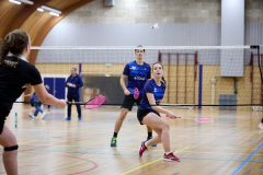 Badminton competitiewedstrijd BC Echt 1 - BCO 1 met Patty, Sabine, Maud, Lars, Luc en Gino