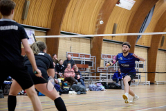 Badminton competitiewedstrijd BC Echt 1 - BCO 1 met Patty, Sabine, Maud, Lars, Luc en Gino