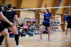 Badminton competitiewedstrijd BC Echt 1 - BCO 1 met Patty, Sabine, Maud, Lars, Luc en Gino