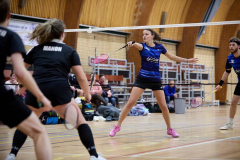 Badminton competitiewedstrijd BC Echt 1 - BCO 1 met Patty, Sabine, Maud, Lars, Luc en Gino