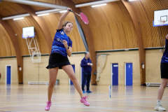 Badminton competitiewedstrijd BC Echt 1 - BCO 1 met Patty, Sabine, Maud, Lars, Luc en Gino