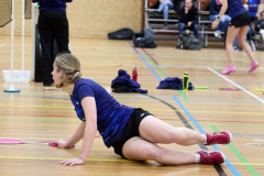 Badminton competitiewedstrijd BC Echt 1 - BCO 1 met Patty, Sabine, Maud, Lars, Luc en Gino