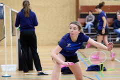 Badminton competitiewedstrijd BC Echt 1 - BCO 1 met Patty, Sabine, Maud, Lars, Luc en Gino