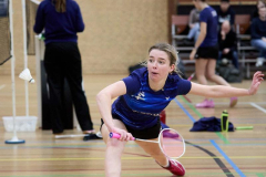 Badminton competitiewedstrijd BC Echt 1 - BCO 1 met Patty, Sabine, Maud, Lars, Luc en Gino