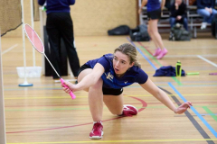 Badminton competitiewedstrijd BC Echt 1 - BCO 1 met Patty, Sabine, Maud, Lars, Luc en Gino