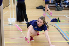 Badminton competitiewedstrijd BC Echt 1 - BCO 1 met Patty, Sabine, Maud, Lars, Luc en Gino