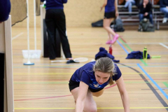 Badminton competitiewedstrijd BC Echt 1 - BCO 1 met Patty, Sabine, Maud, Lars, Luc en Gino