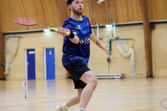 Badminton competitiewedstrijd BC Echt 1 - BCO 1 met Patty, Sabine, Maud, Lars, Luc en Gino