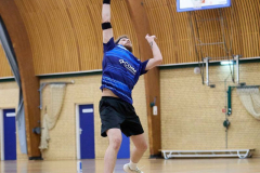 Badminton competitiewedstrijd BC Echt 1 - BCO 1 met Patty, Sabine, Maud, Lars, Luc en Gino