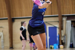Badminton competitiewedstrijd BC Echt 1 - BCO 1 met Patty, Sabine, Maud, Lars, Luc en Gino