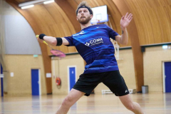 Badminton competitiewedstrijd BC Echt 1 - BCO 1 met Patty, Sabine, Maud, Lars, Luc en Gino