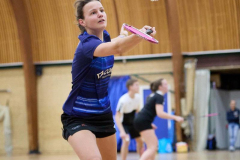 Badminton competitiewedstrijd BC Echt 1 - BCO 1 met Patty, Sabine, Maud, Lars, Luc en Gino