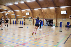 Badminton competitiewedstrijd BC Echt 1 - BCO 1 met Patty, Sabine, Maud, Lars, Luc en Gino